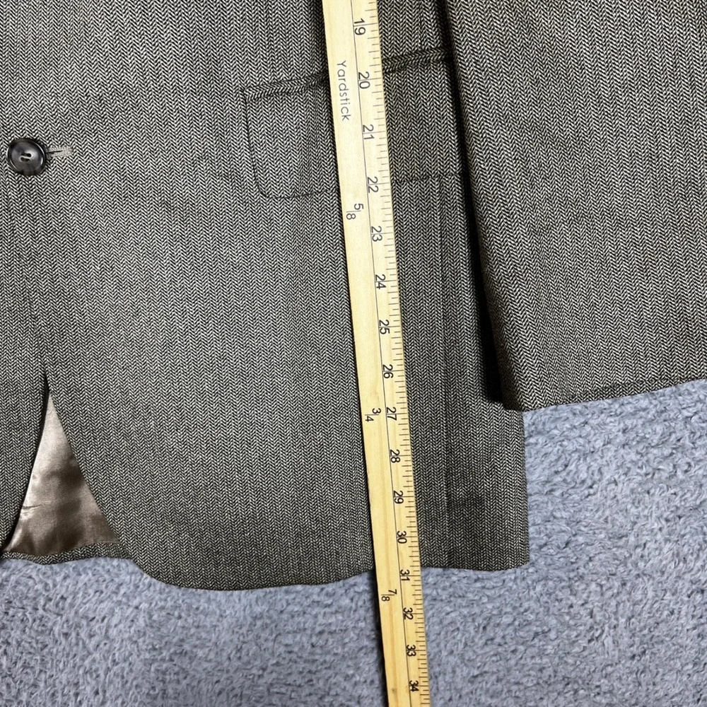Jos A Bank Blazer Mens 40R Tan Herringbone Wool Blend Sport Coat Business Formal